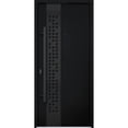 thumbnail image 1 of Front Exterior Prehung Steel Door / Deux 6078 Black Enamel / Entry Metal Modern Painted W36" x H80" Right hand Inswing, 1 of 5
