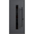 thumbnail image 1 of Front Exterior Prehung Steel Door / Ronex 0130 Grey / Entry Metal Modern Painted W36" x H80" Left hand Inswing, 1 of 5