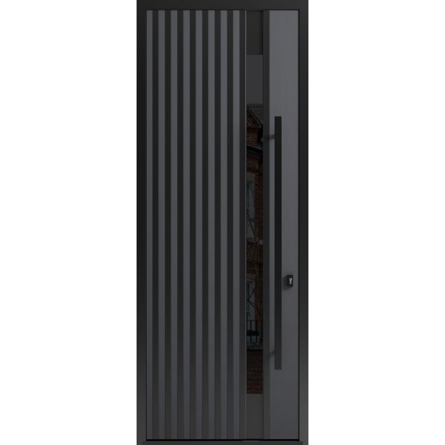 Front Exterior Prehung Steel Door / Ronex 0144 Grey / Entry Metal