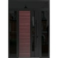 thumbnail image 1 of Front Exterior Prehung Steel Door / Ronex 0162 Red Oak / 2 Side and Top Exterior Window Sidelite / Entry Metal Modern Painted W12+36+12" x H80+16" Left hand Inswing, 1 of 5