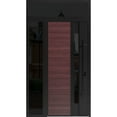 thumbnail image 1 of Front Exterior Prehung Steel Door / Ronex 0162 Red Oak / Side and Top Exterior Window Sidelite / Entry Metal Modern Painted W36+12" x H80+16" Left hand Inswing, 1 of 5