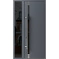 thumbnail image 1 of Front Exterior Prehung Steel Door / Ronex 1011 Grey / Side Exterior Window Sidelite / Stainless Inserts Entry Metal Modern Painted W36+14x96 Right-hand, 1 of 6