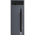 thumbnail image 1 of Front Exterior Prehung Steel Door / Ronex 1011 Grey / Top Exterior Window Sidelite / Stainless Inserts Entry Metal Modern Painted W36" x H80+16" Left hand Inswing, 1 of 6