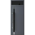 thumbnail image 1 of Front Exterior Prehung Steel Door / Ronex 1011 Grey / Top Exterior Window Sidelite / Stainless Inserts Entry Metal Modern Painted W36" x H80+16" Right hand Inswing, 1 of 6