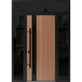 thumbnail image 1 of Front Exterior Prehung Steel Door / Ronex 1033 Teak / 2 Side and Top Exterior Window Sidelite / Entry Metal Modern Painted W14+36+14" x H80+16" Right hand Inswing, 1 of 5