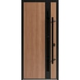 thumbnail image 1 of Front Exterior Prehung Steel Door / Ronex 1033 Teak / Entry Metal Modern Painted W36" x H80" Left hand Inswing, 1 of 6