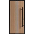 thumbnail image 1 of Front Exterior Prehung Steel Door / Ronex 1055 Teak / Entry Metal Modern Painted W36" x H80" Left hand Inswing, 1 of 6