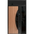 Front Exterior Prehung Steel Door / Ronex 1077 Teak / Side and Top