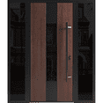 thumbnail image 1 of Front Exterior Prehung Steel Door / Ronex 1205 Bronze Oak / 2 Side Exterior Windows Sidelites/ Entry Metal Modern Painted W16+36+16x80 Left-hand, 1 of 5