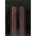 thumbnail image 1 of Front Exterior Prehung Steel Door / Ronex 1205 Bronze Oak / 2 Side and Top Exterior Window Sidelite / Entry Metal Modern Painted W14+36+14x80+16 Right-hand, 1 of 5