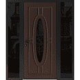 thumbnail image 1 of Front Exterior Prehung Steel Door / Ronex 1277 Brown / 2 Side Exterior Windows Sidelites/ Entry Metal Modern Painted W16+36+16x80 Right-hand, 1 of 5