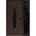 thumbnail image 1 of Front Exterior Prehung Steel Door / Ronex 1277 Brown / Side Exterior Window Sidelite / Entry Metal Modern Painted W36+14x80 Left-hand, 1 of 5
