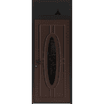 thumbnail image 1 of Front Exterior Prehung Steel Door / Ronex 1277 Brown / Top Exterior Window Sidelite / Entry Metal Modern Painted W36x80+16 Right-hand, 1 of 6