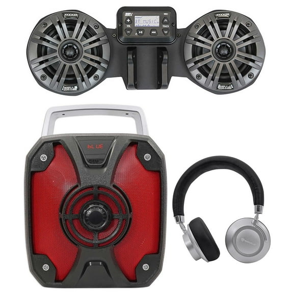 Front Fairing 4" Speakers+Receiver For CAN-AM RYKER+Bluetooth Speaker+Headphones