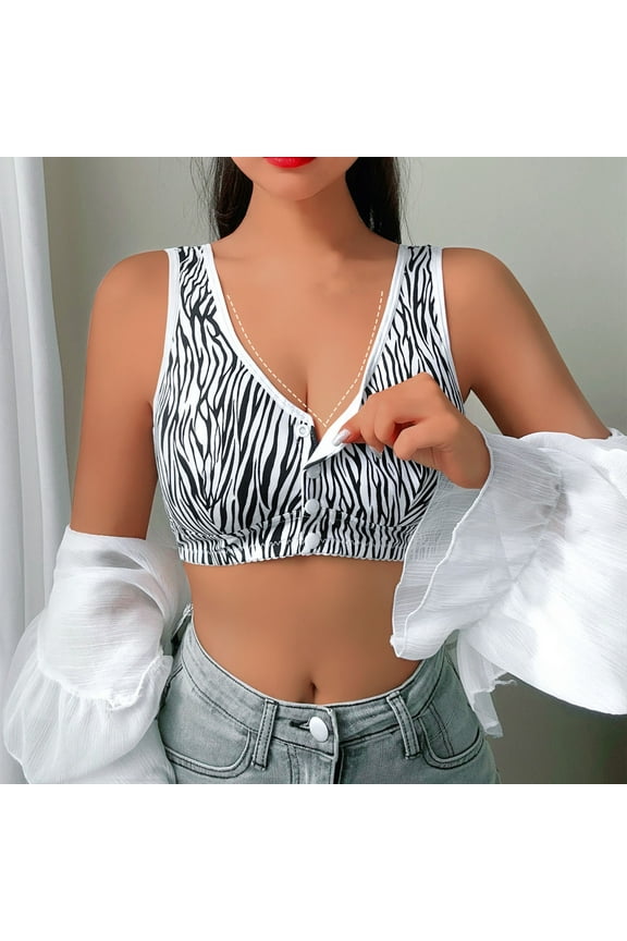 Front Fastening Bra Ladies Non Wired Non Padded Soft Stretch Bras For Middle-aged