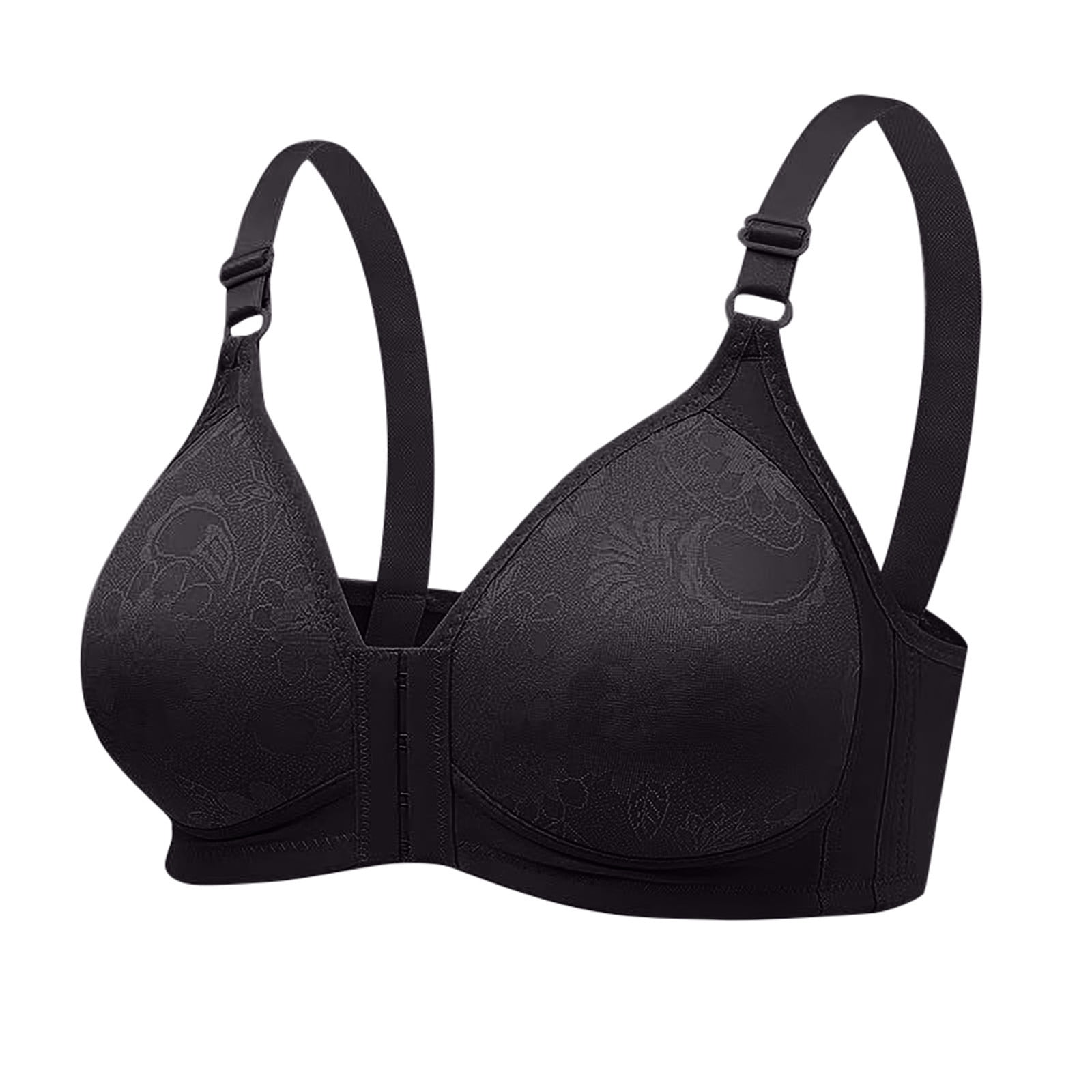 Liv Lingerie GEMM Front Fastening Cotton Rich Mastectomy Bra with Pockets for Ladies Women Non Wired Post Surgery Soft Stretch Regular to Plus Sizes Easy Open Comfort Wirefree (34, Black