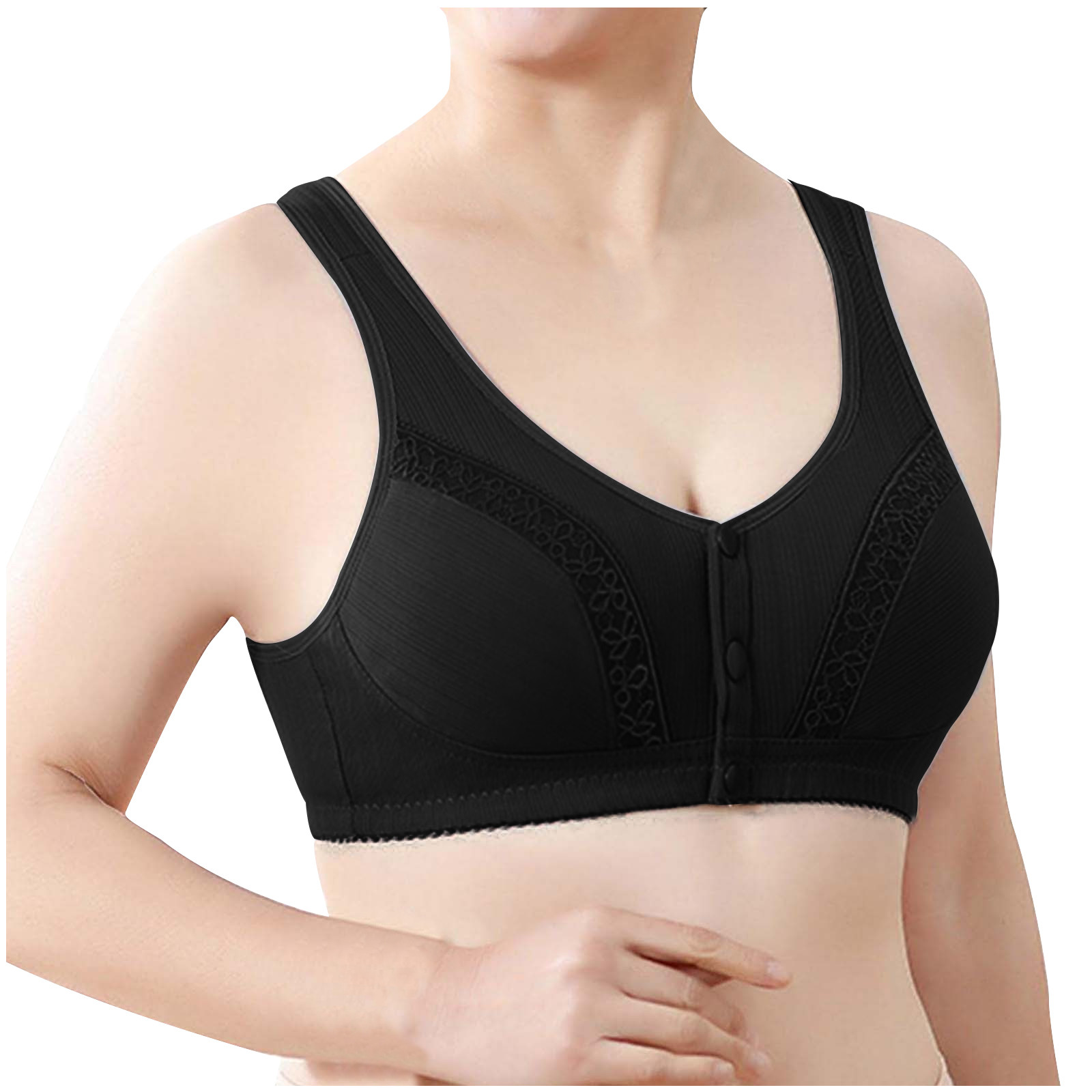 Front Fastening Bras for Women Seamless Non Wired Bra Comfort Cotton