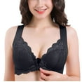 thumbnail image 1 of Front Fastening Bras for Women Sexy Lace Non Wired Bra Plus Size Ice-Silk Full Coverage Tshirt Bra Push Up Soft Breathable Comfort Padded Stretchy Wide Strap Bras Plus Size M-9XL, 1 of 7