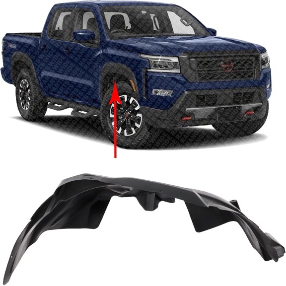 Front Fender Liner Right Passenger Side Direct Replacement for 2022-2023 Nissan Frontier | Front Fender Inner Wheel Well Shield NI1249185 638409BU1A