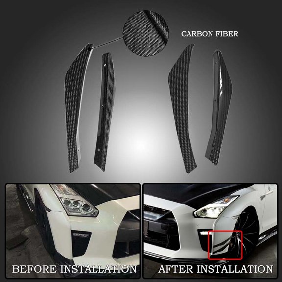 Front Fin Canard Splitter Diffuser Valence Spoiler Lip For Nissan R35 GTR