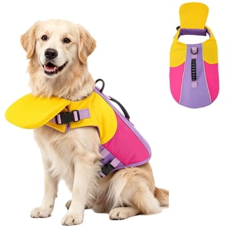 Front Float Dog Life Jacket with Chin Support & Rescue Handle, Adjustable reflective design with D-ring, ideal for swimming, boating, pools & lakes, fits small, medium and large dog breeds