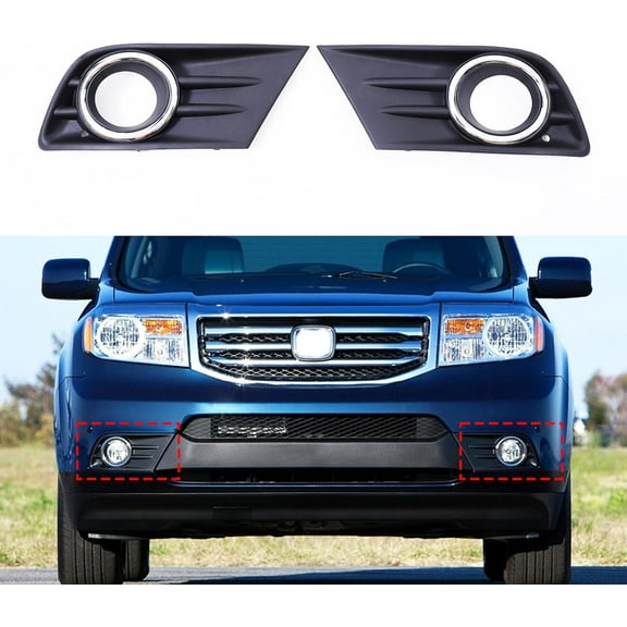 Front Fog Light Cover Replacement Compatible with Honda Pilot 2012 2013 2014 2015 Accessories, 71107SZAA50 Left Right Fog Light Bezel Fog Light Lamp Cover