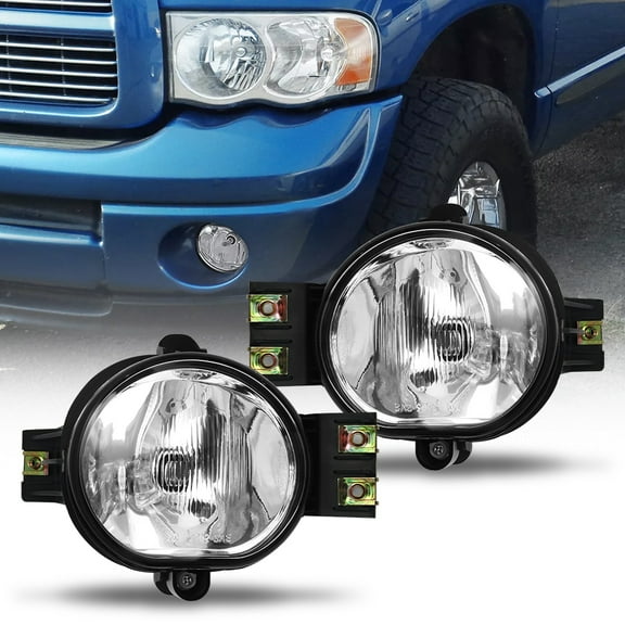 Front Fog Lights Set For 2002-2008 Dodge Ram 1500 2003-2009 Ram 2500 With Bulbs