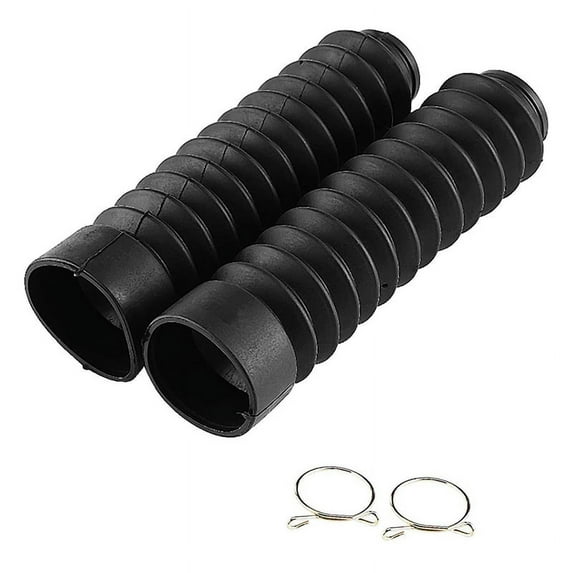 Front Fork Cover, Rubber Motorcycle Front Fork Cover Gaiters Gators Boots Shock Damping Dust Cover (Black),2 x Front Fork Covers,Black