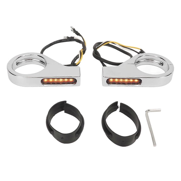 Front Fork LED Turn Signal Light High Brightness Stability Clamp Indicators Lights for 41MM Fork
