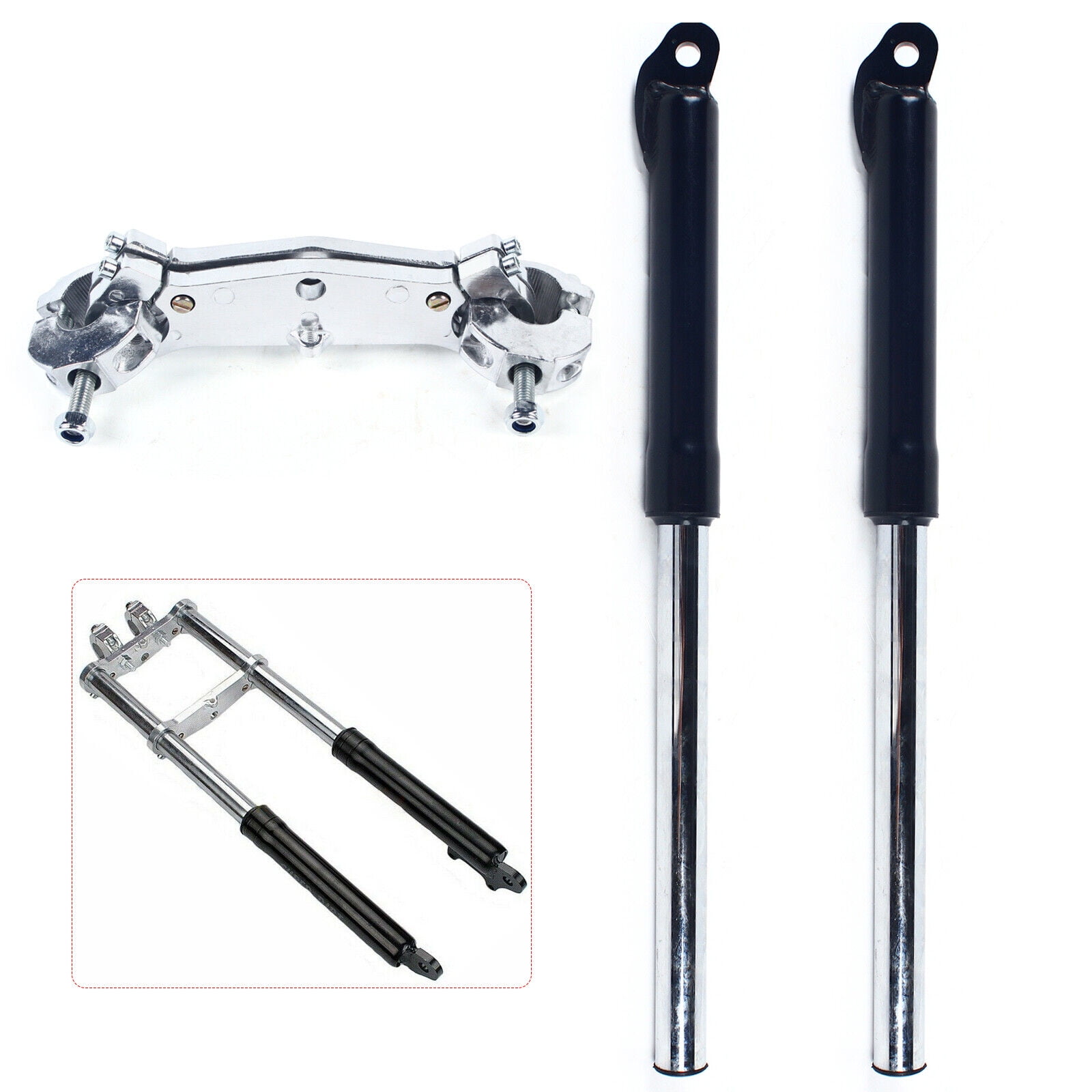 Front Fork Shocker 2 stroke 49CC Small mini Triple Dirt Pit Bike Pro Trail Black