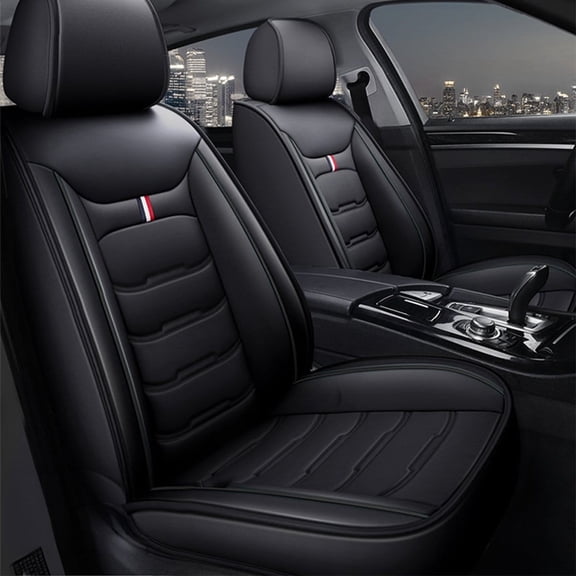 Front Full Set Car Seat Covers Deluxe Leather Cushion Protector Mat Pad For Jeep