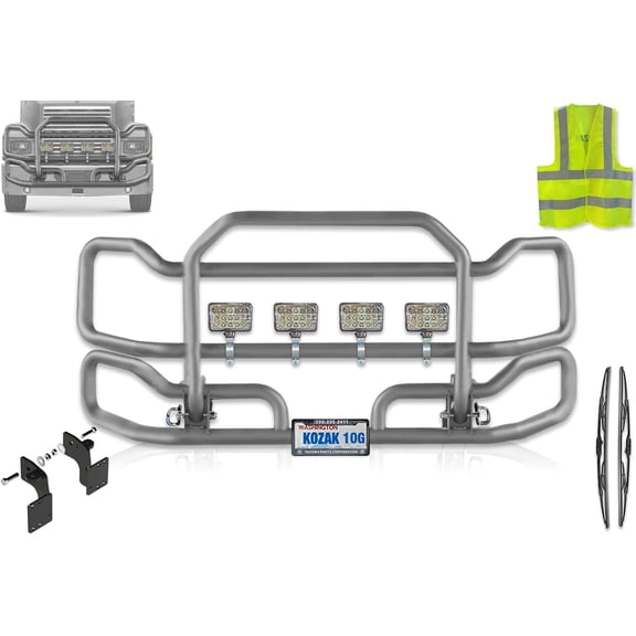 Front Grey Grille Deer Brush Bumper Guard Large Compatible with Mack CH Set-Back 1999-2003