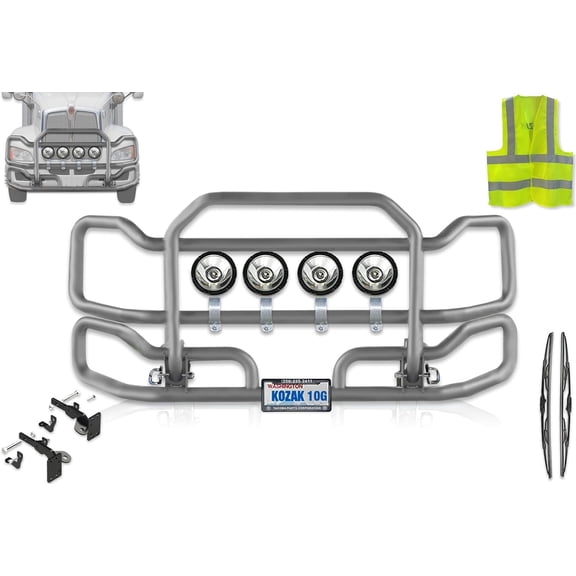 Front Grey Grille Deer Moose Brush Bumper Guard Large Compatible with T660