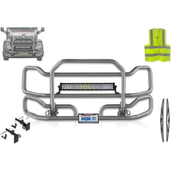 Front Grey Grille Deer Moose Brush Bumper Guard Large Compatible with 579 2013-2020