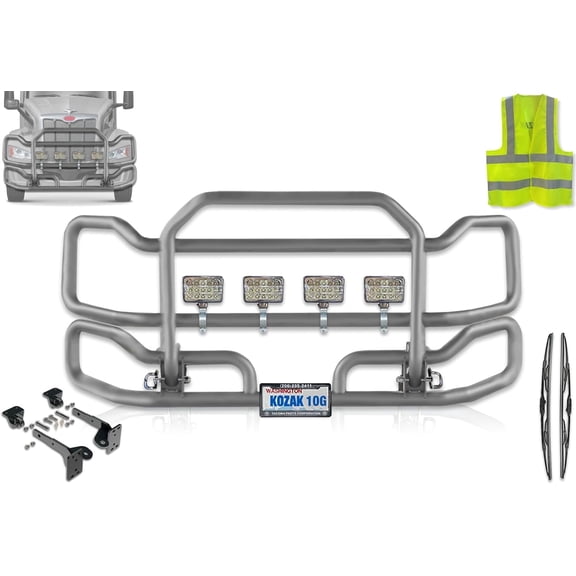 Front Grey Grille Deer Moose Brush Bumper Guard Large Compatible with 579 2022+ (No Fog)