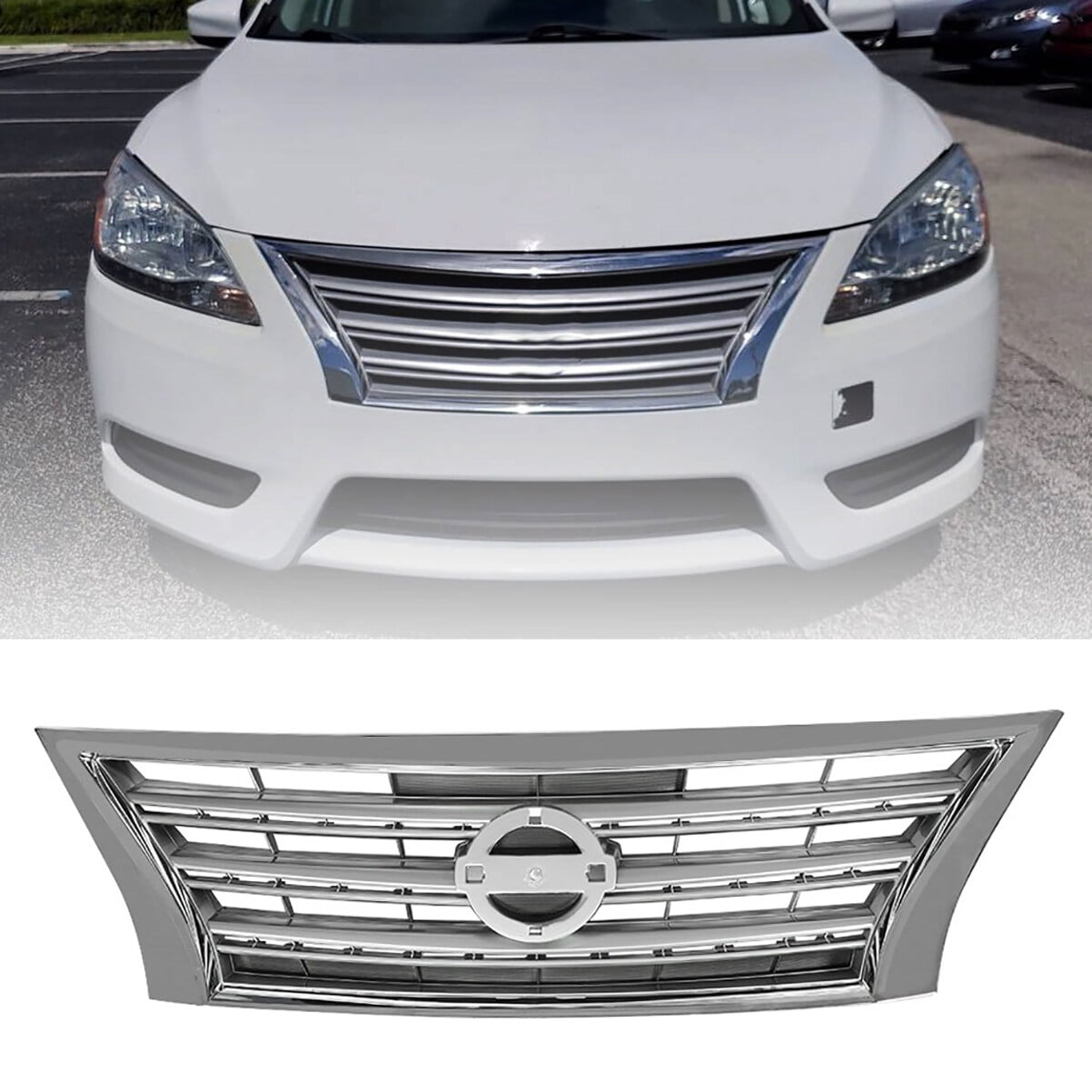 Nissan Sentra (2013-2015) Front Grill Chrome Grille with Accessories ...
