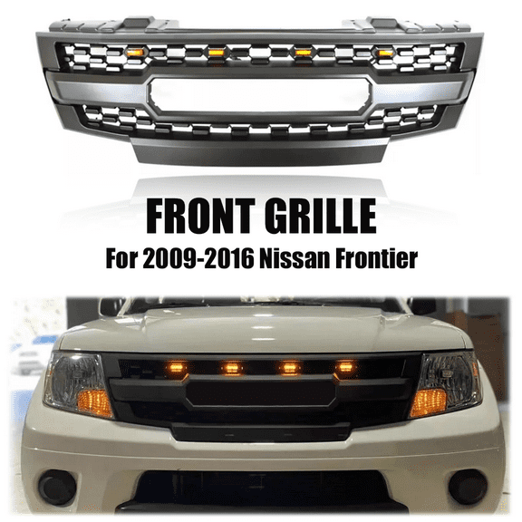 Front Grill Fit For 2009-2016 Nissan Frontier Mesh Grill W/E Lights