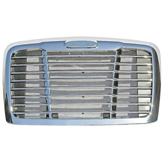 Front Grille Assembly - Chrome - Compatible with 2008 - 2017 Freightliner Cascadia without Aero Package 2009 2010 2011 2012 2013 2014 2015 2016