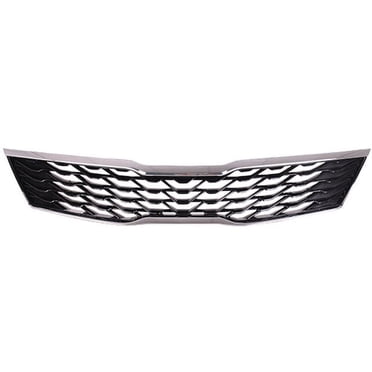 Front Bumper Upper Grille & Fog Lights Set For Kia Optima 2014-2015 - Chrome & Black Trim