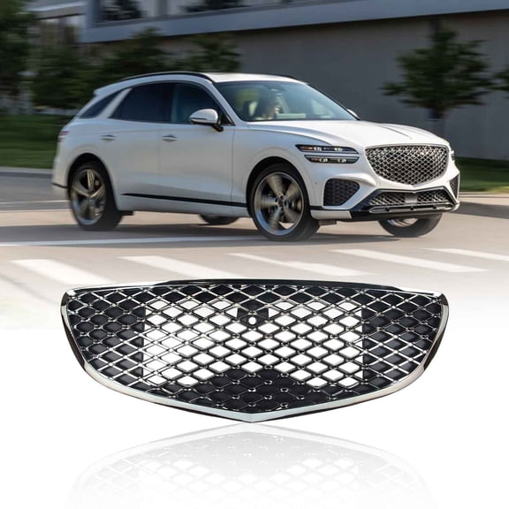 Front Grille Black Chrome With Camera -Front Grill Black Chrome W/ Camera hole