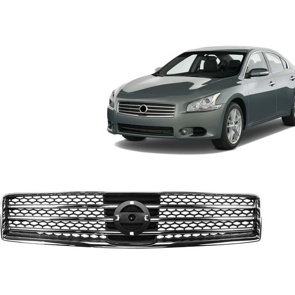 Front Grille Grill Compatible With Nissan Maxima 2009 2010 2011 2012 2013 2014 With Chrome Frame NI1200231 620709N00A