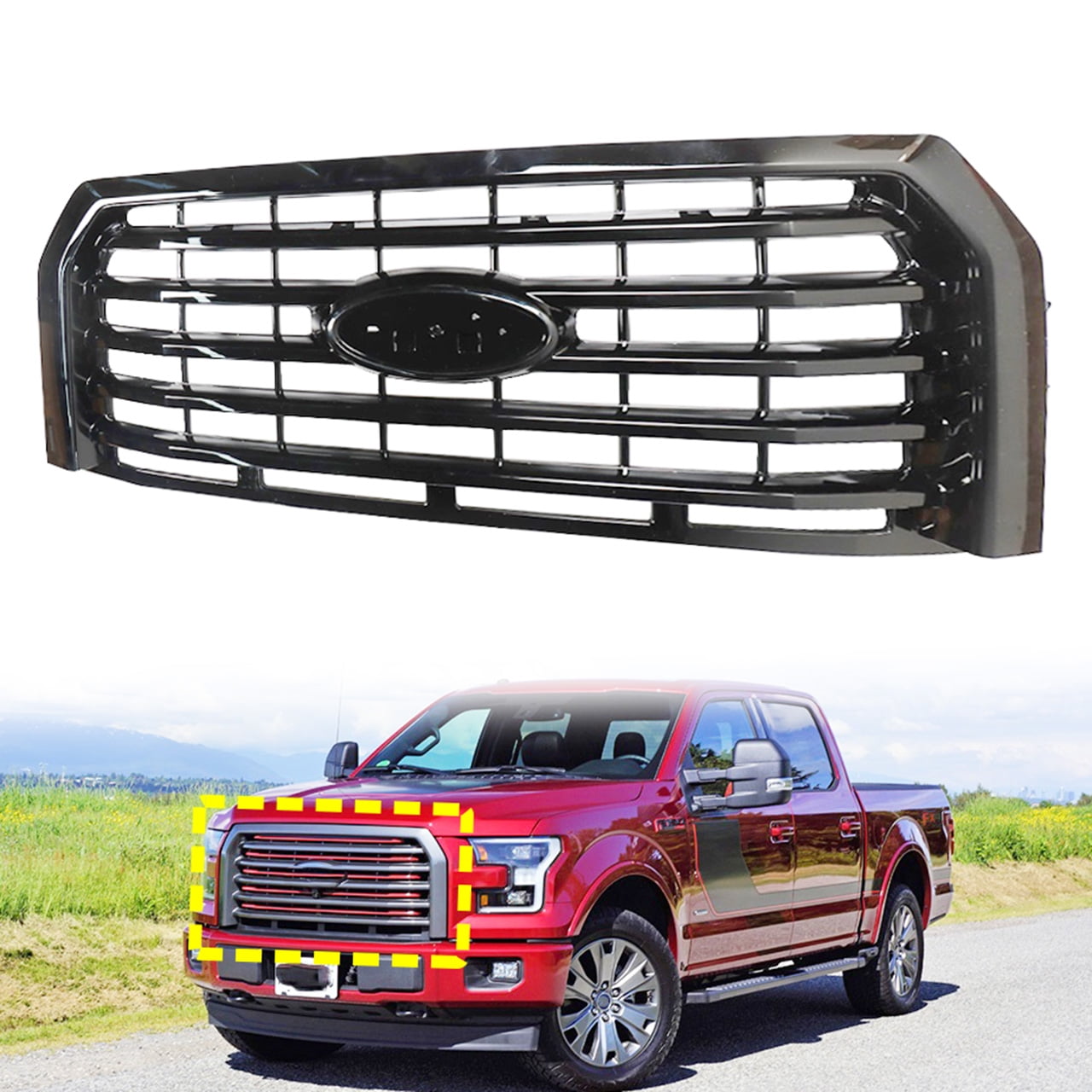 Front Grille Grill Fit for Ford F-150 2015 2016 2017