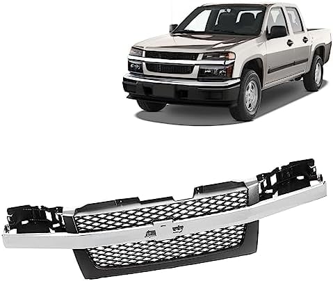 Replacement Front Grille Assembly – Chrome Shell With Gray Insert For GMC Jimmy 1998-2001 & Sonoma 1998-2004