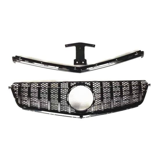 Front Grille Grill With Frame Bracket For Mercedes-Benz C63 AMG Only 2012-2014 GT Style Black Car Upper Bumper Hood Mesh Grid