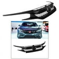 thumbnail image 1 of Front Grille Grill for Honda Civic Coupe Sedan Type-R Style Glossy Black Trim, 1 of 7
