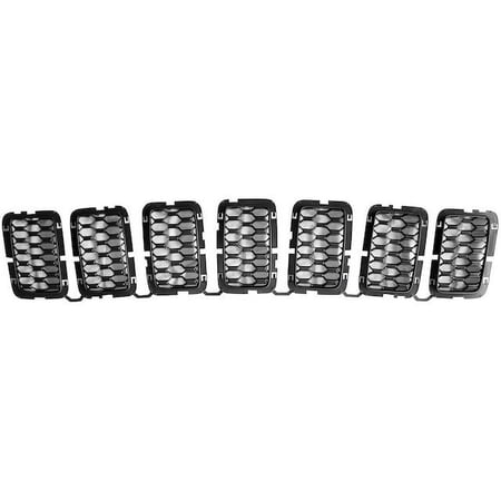 Front Grille - Honeycomb - Compatible with 2017 - 2020 Jeep Grand Cherokee without S.R.T 2018 2019