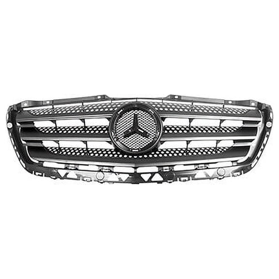 Front Grille - Matte Black - Compatible with 2014 - 2018 Mercedes-Benz Sprinter 2500 2015 2016 2017