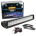 thumbnail image 1 of Front Grille Mount 20-Inch Dual Color LED Light Bar For Jeep 2007-17 Wrangler JK, Includes (1) 120W White/Amber LED Lightbar, Grill Front Mount Brackets & On/Off Switch Wiring Kit, 1 of 9