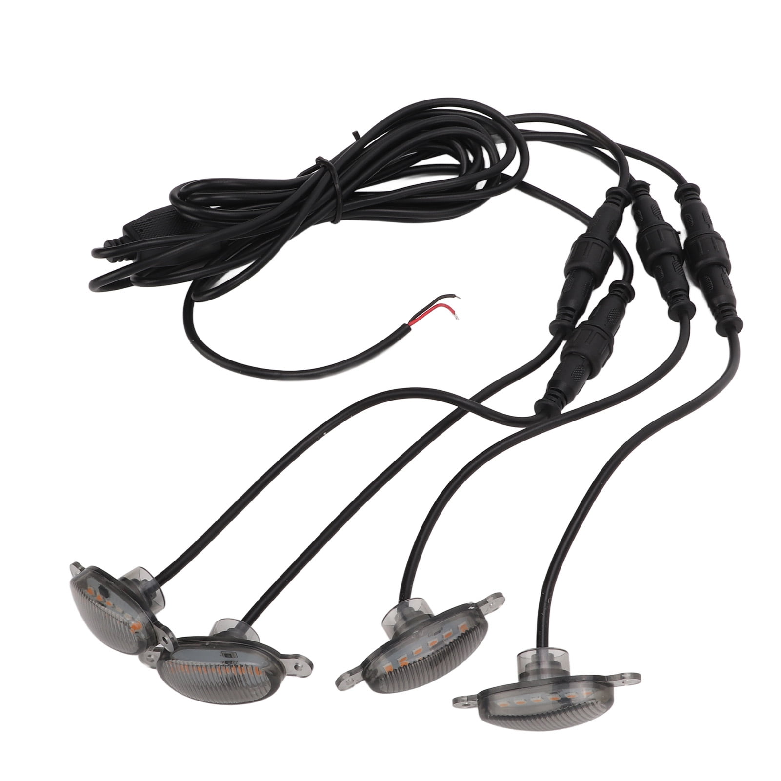 Front Grille Running Lights, 1V4 Smoke Lens Front Grille Driving Lights Amber LED Lamps Bumper