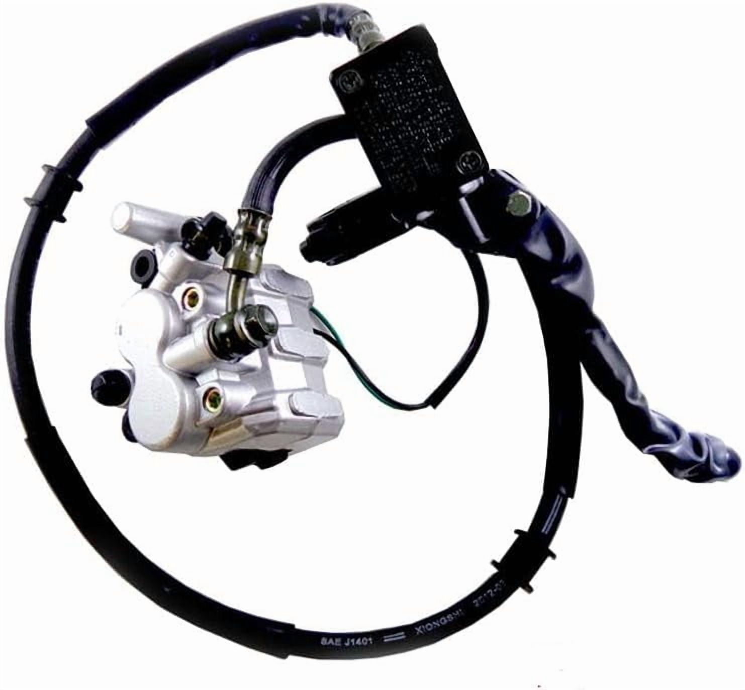 Front Hand Hydraulic Disc Brake Master Cylinder Caliper Assembly with New Brake Pads for 50cc 110cc 150cc 250cc GY6 Scooter Moped